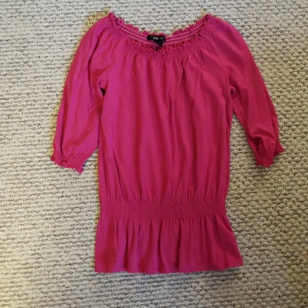 Style and co pink blouse.